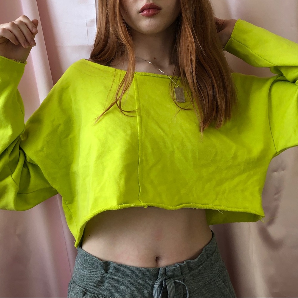 Lime green trendy sweater